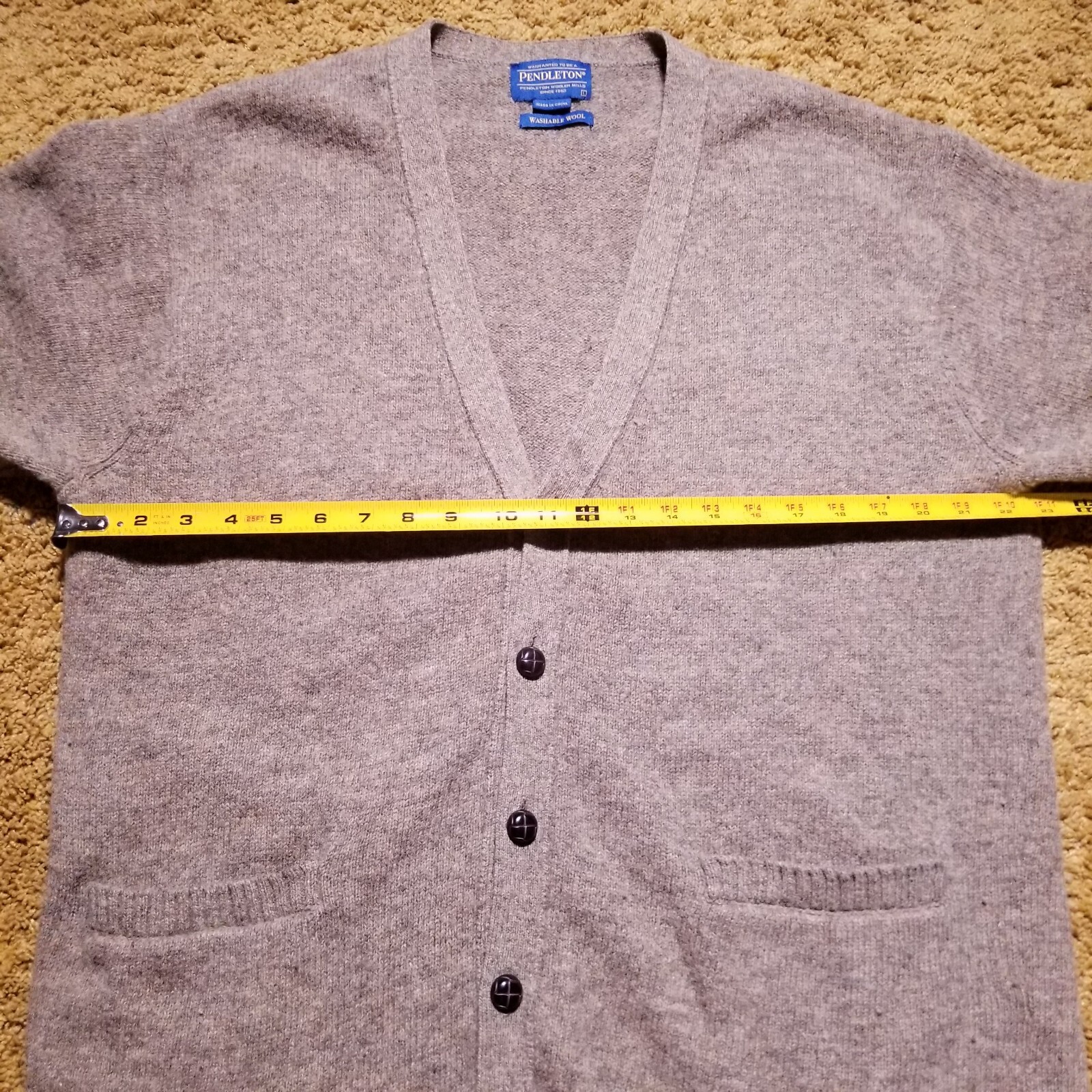 Pendleton Washable Wool Beige Brown Cardigan Swea… - image 11