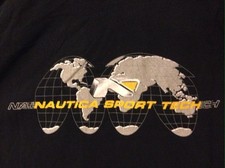 Vintage Nautica Sport Tech Black Long Sleeve XL T-Shirt Made In USA