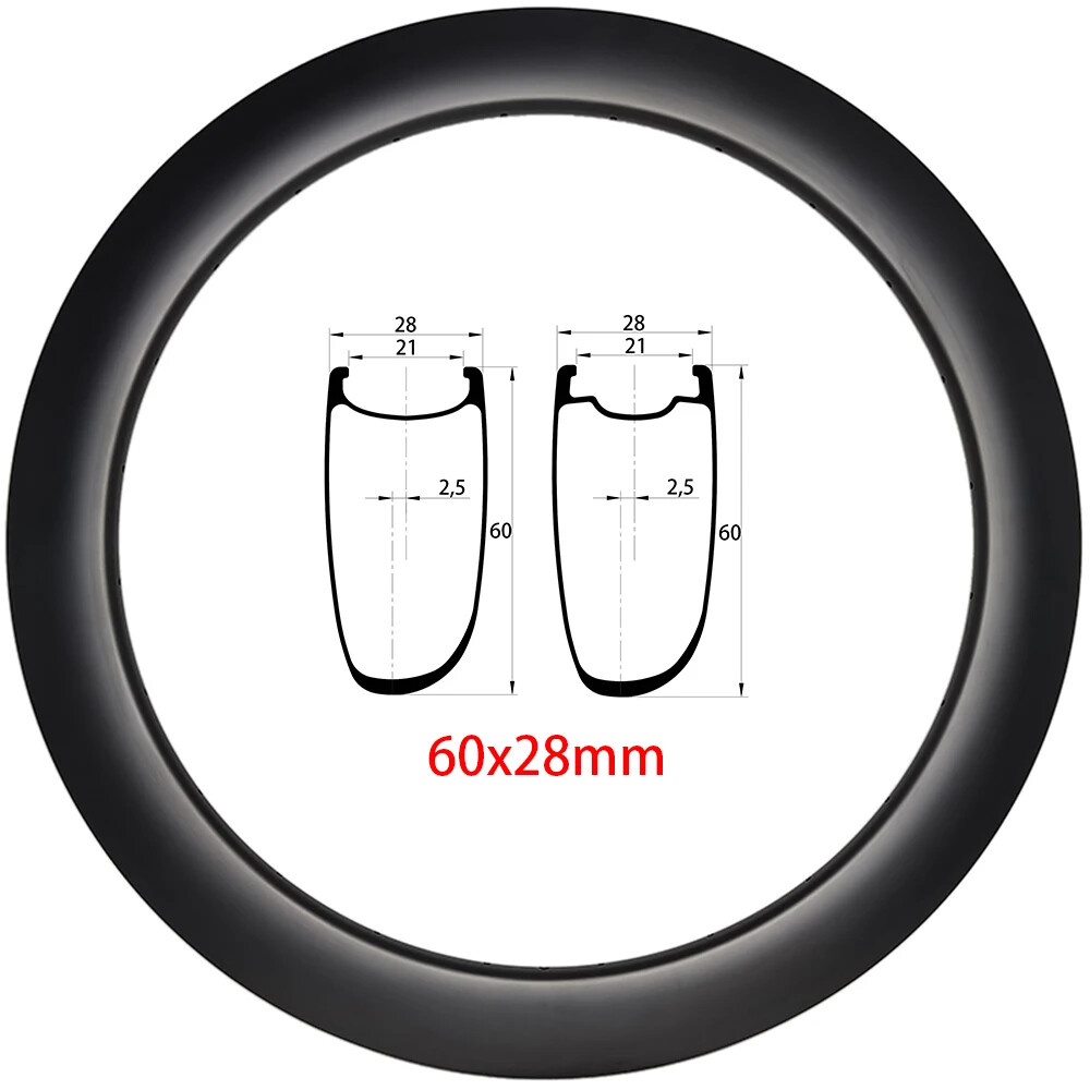Cerchi in carbonio 700C asimmetrici per bici da strada foto 2