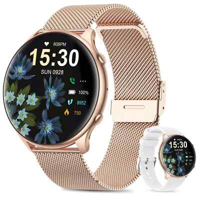 2024 Smartwatch Damen Mit Telefonfunktion, Runde 1,39'' Full Touch HD Screen Uhr