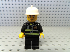 Lego Figur City  Mann Feuerwehr Reflektoren weißer Helm cty0043  7906 7945