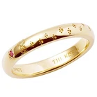THE KISS Peanut Snoopy Gold Plated Silver Ring SV925 Cubic Zirconia Size JP7