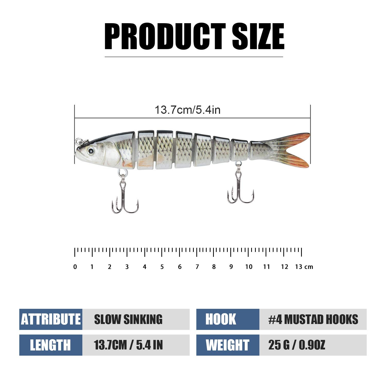 TRUSCEND Swimmax 8-Segment Swimbait Lure - Realistic Action & Rattle - Image 2