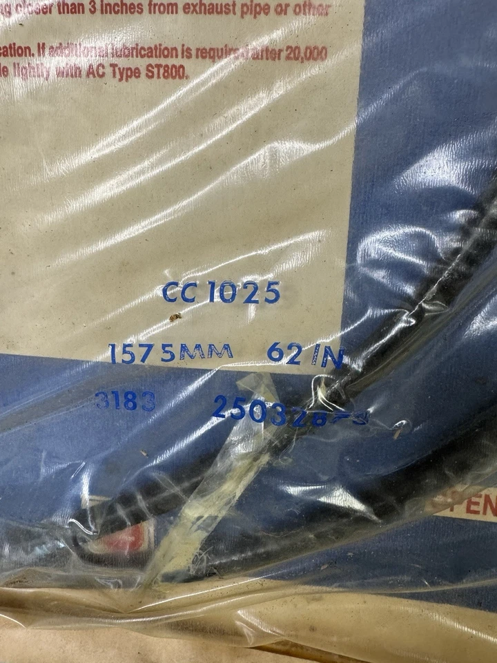 25032873 NOS AC Delco 1980 1981 Chevrolet Corvette Speedometer Cable W/O Cruise  - Image 2 of 4