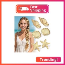 6 PCS Small Metal Hair Clips, Gold Starfish Hair Clips for Women Girls, Small Al