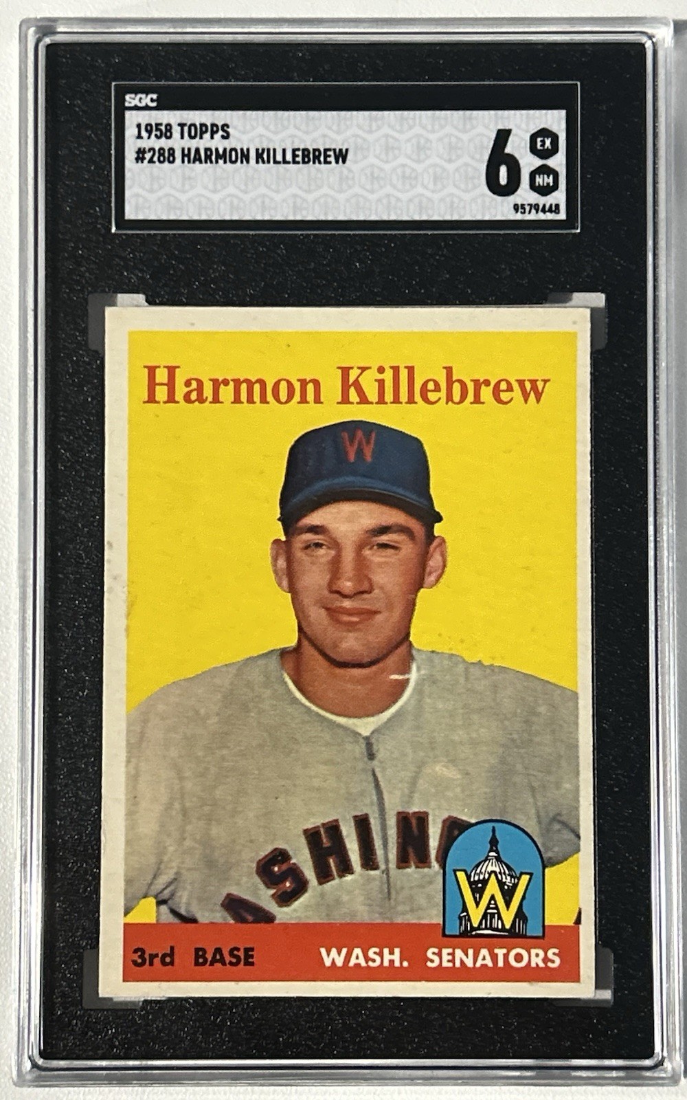 1958 Topps Card #288 Harmon Killebrew (HOF) SGC 6