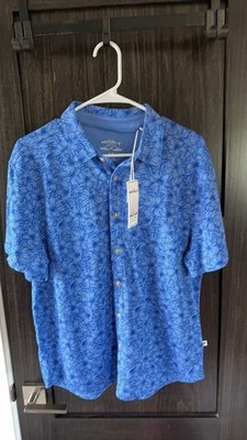 Republic Blue Floral Pattern Short Sleeve Shirt