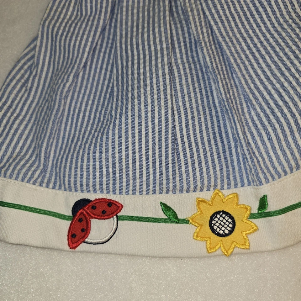 De Colección Y2K 3-6 M Guinga Bordada Bebé Niña Conjunto Vestido Girasol Ladybug Nuevo de Lote Antiguo Foto 4 de 4