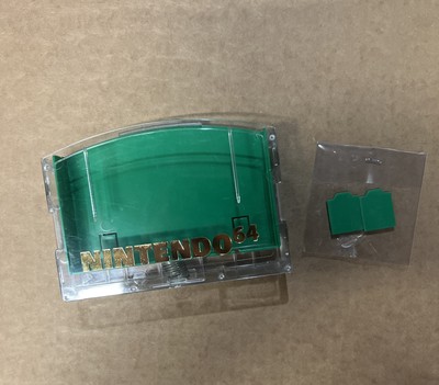Vintage Nintendo N64 Cassette Cartridge Case Spring Loaded Display Case Green