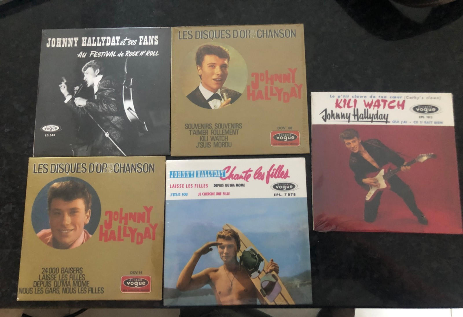 RARE LOT DE 5 CD EP VOGUE """" JOHNNY HALLYDAY """" neuf scellé