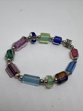 Beautiful Multi Color Glass Beads Stretch Bracelet 8215 