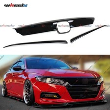 For Honda Accord 2018-2020 3x Glossy Black Jdm Style Front Grille Grill Garnish For Honda Accord 2018-2020 3x Glossy Black Jdm Style Front Grille Grill Garnish