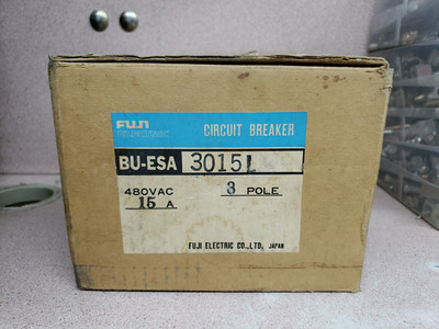 New Old Stock Fuji Electric BU-ESA3015 BUESA3015 CIRCUIT BREAKER 15A 480V3 Pole