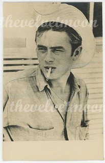Vintage Studio RPPC 1955 Casual Smoking Portrait James Dean in Cowboy Hat
