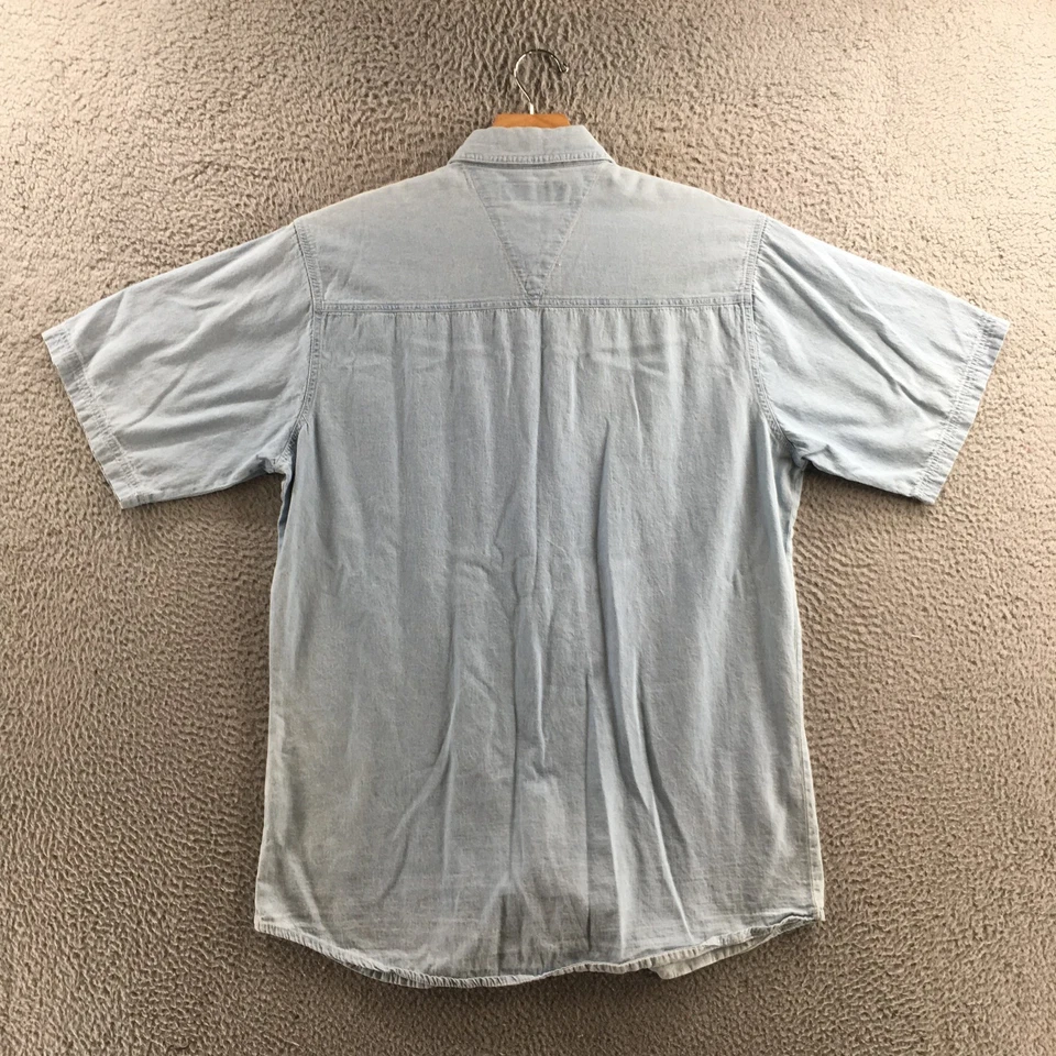 Field N Forest Shirt Mens LT Light Blue Denim Cotton Short Sleeve Button Down - Image 2 of 4