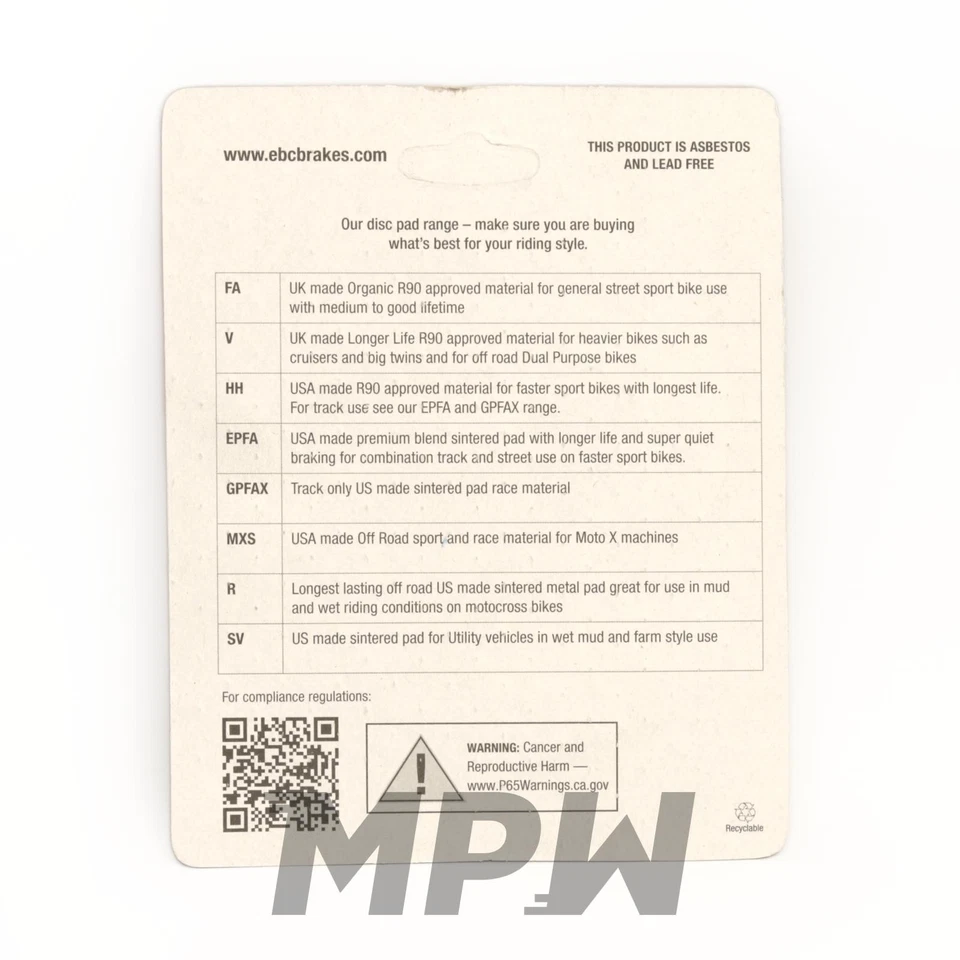 Kit de pastillas de freno delanteras sinterizadas EBC FA407HH para BMW R1150 GS 1999-2001 Foto 2 de 4