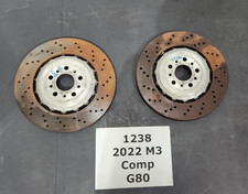 ✅ 21-24 OEM BMW G80 G82 M3 M4 Rear Brake Disc Rotors Perforated Pair 12k *