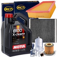 Inspektionspaket+Motul 5W30 ÖL FüR 1.2+12V VW Polo 6R 9N Skoda Roomster Fabia