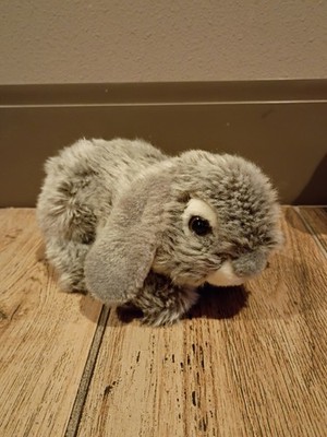 Teddy Hermann Grey White Lop Eared Bunny Plush Soft Toy Rabbit Teddy EUC