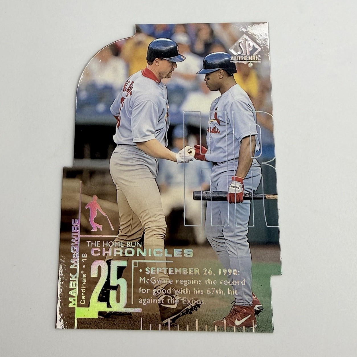 Mark McGwire 1999 SSP Authentic Home Run Chronicles Die-Cut /70 #HR67 Cardinals