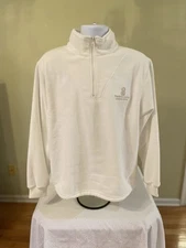 Ritz Carlton LAGUNA NIGUEL White 1/4 Zip Sweatshirt 100% Soft Warm Fleece Sz MED
