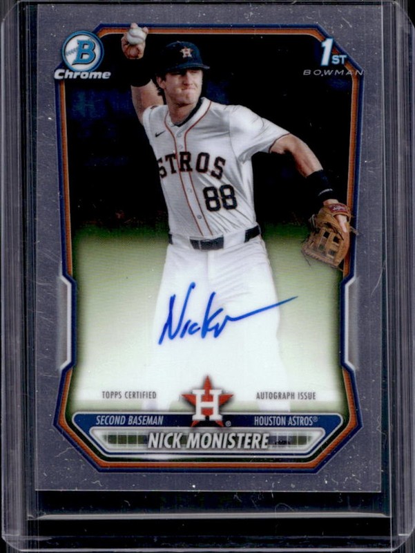 2026 Bowman Nick Monistere Chrome Auto Autograph 1st Prospect #CPA-NM Astros