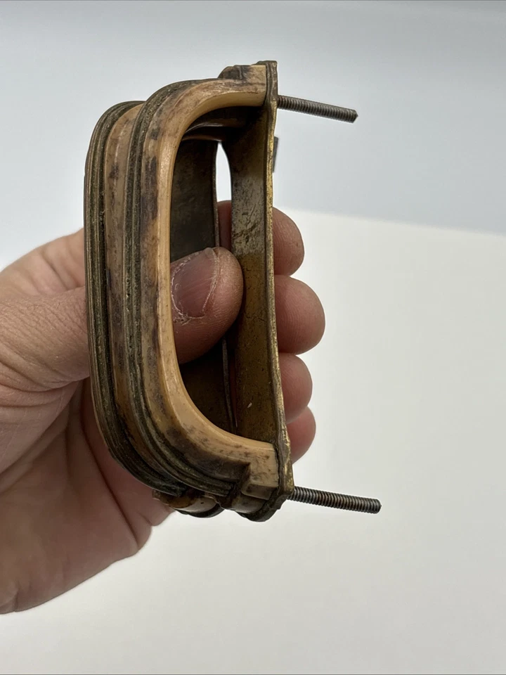 "Juego de tiradores de cajón de baquelita Art Deco de centros de 2/3-3/4""" Foto 4 de 4