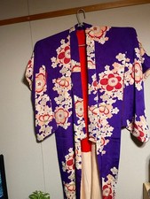 Vintage Purple Kimono Long Sleeve Formal Japanese Robe Museum