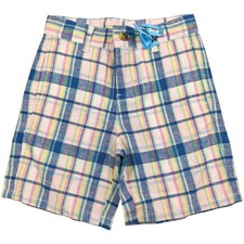 Janie and Jack Boys Linen Cotton Plaid Shorts Size 5 Easter Plaid Spring