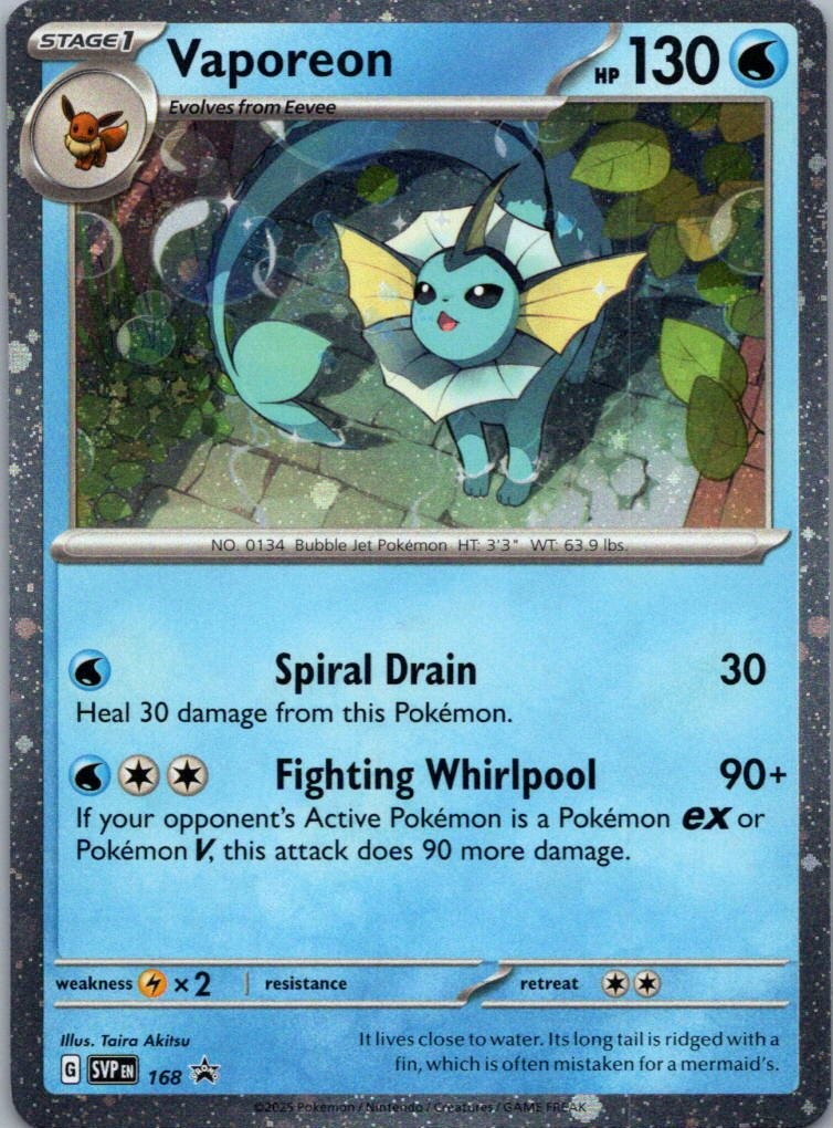 Pokemon Vaporeon 168 Scarlet Violet Promos Holo NM