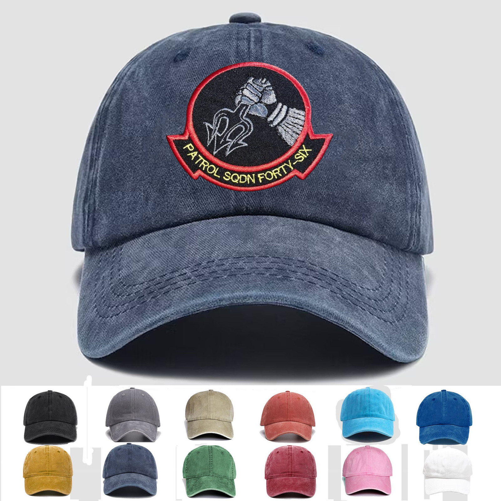 Custom Embroidered USN VP-46 Grey Knights “Backstabber”, Veteran Cap, Gift Idea