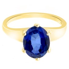 Oval Cut 1.00Ct Natural Tanzanite Ring In 14KT Yellow Gold  Tariffs Free