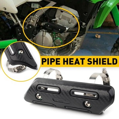 Exhaust Motorcycle Muffler Pipe Cover Heat Shield Guard Heel Universal Black
