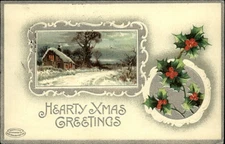 CHRISTMAS country cottage snow ~ Birn Bros X88 ~ 1911 John H Marble Haverhill MA