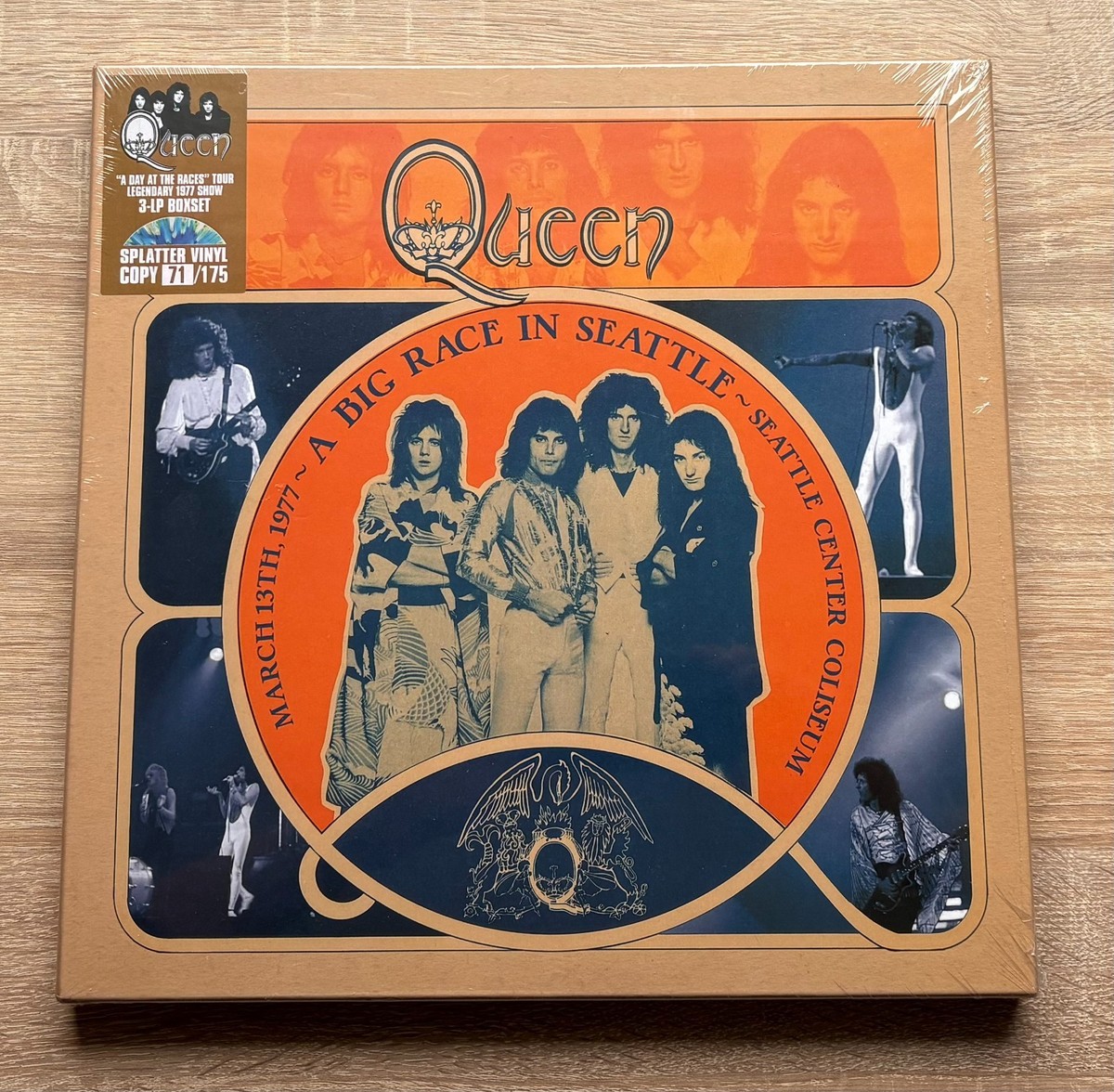 QUEEN - A BIG RACE IN SEATTLE SEALED 3LP BOXSET SPLATTER VINYL LTD