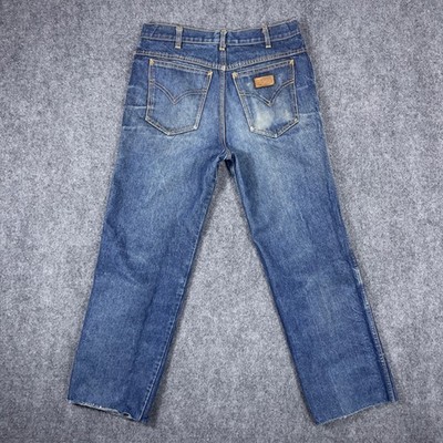 Vintage Rica Lewis Jeans Mens 30 Blue Straight Leg Made in Italy Cut Hem