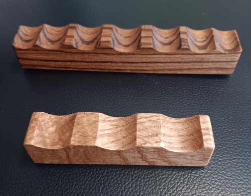 Luxury Art Paintbrush Rests. Set of 2. Holds 10 Brushes. White Oak & Zebrawood - Picture 1 of 5