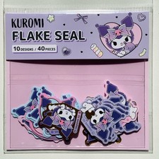 KUROMI Flake Stickers - 10 Designs 40Pcs Sanrio Japan Exclusive Kawaii Daiso
