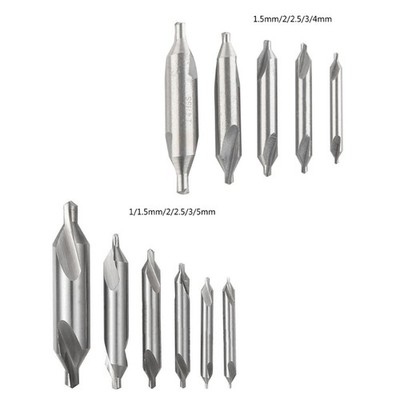 5/6Pcs Center Drill Kit Countersunk Head Lathe Milling Cutter Tool Kit 1-5mm
