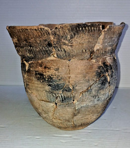 Pre-Columbian Native American Indian Mississippian Partial Pottery Jar Artifact
