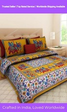 Modern Desginer Printed Cotton Double Bed Sheet With 2 Pillow Cover