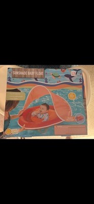 Baby Pool Float with Removable UPF50+ Sun Protection Canopy, Baby Floats  +Pump