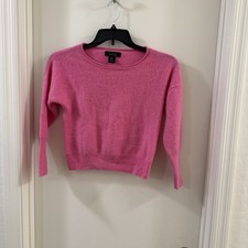 Tahari Cashmere Sweater Women  s Pullover Size S Pink Long Sleeve Round Neck