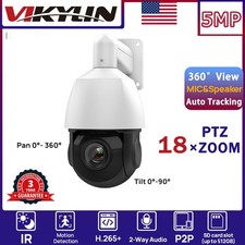 VIKYLIN PTZ 18 ZOOM 360 VIEW IR 5MP IP CAMERA POE MIC Speaker Auto Tracking CCTV