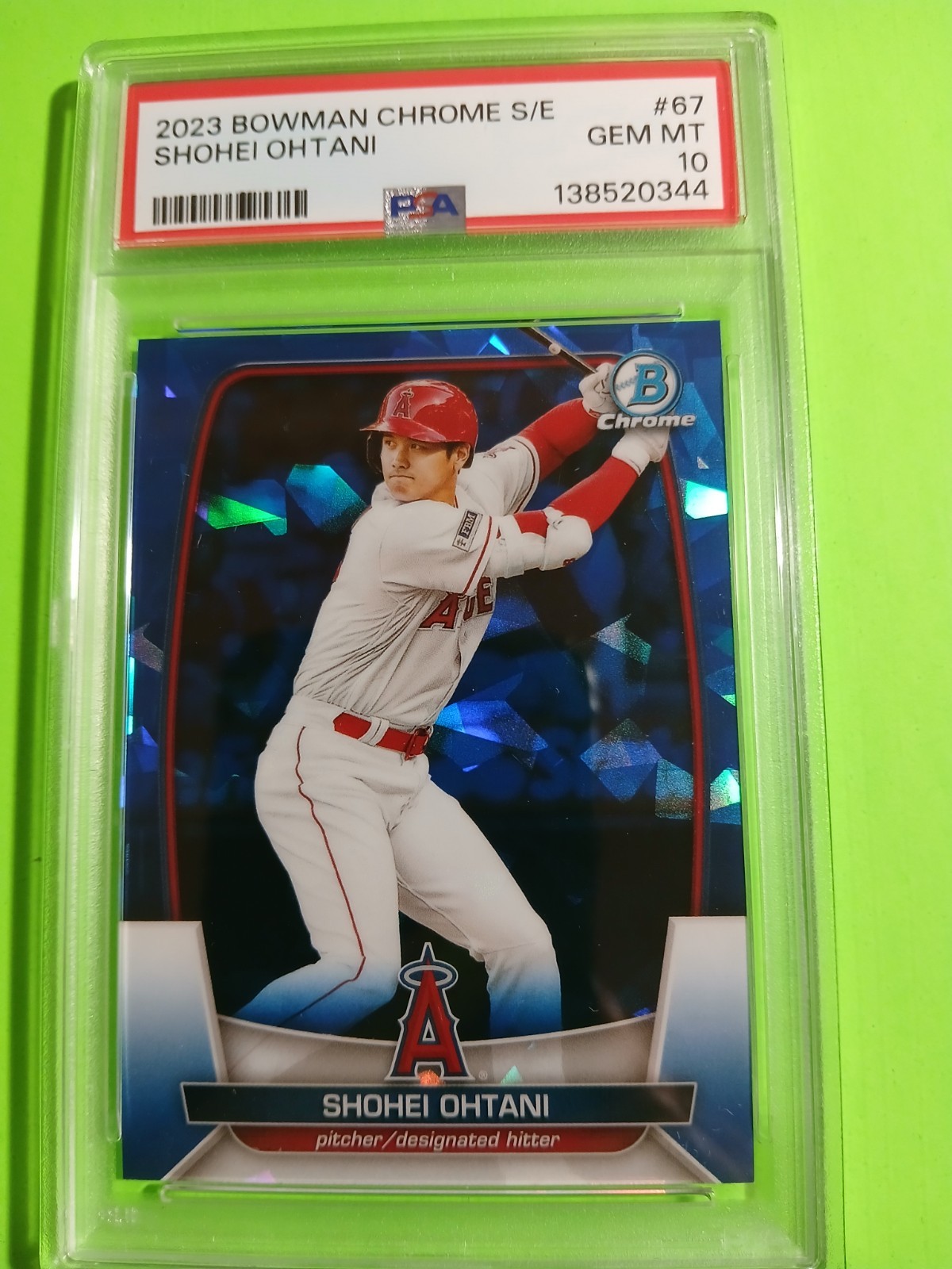 PSA 10 SHOHEI OHTANI 2023 Bowman Chrome Sapphire Edition #67 LA DODGERS GEM MINT