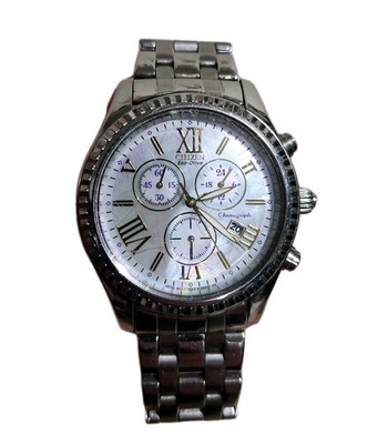 CITIZEN ECO-DRIVE CHRONOGRAPH MENS WATCH FB1360-54D 40MM MOTHER OF PEARL DIAL