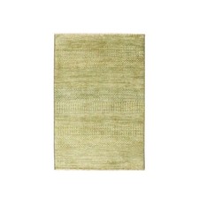 2' x 3' Brown Hand Knotted Modern Grass Design Wool with Silk Sample Rug R76622