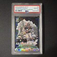 Panini 2025 Donruss Optic Downtown Legends Thurman Thomas 16/25 Bills #5 PSA 10