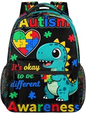 Autism Awareness Kids Backpack for Boys Girls School Bags Laptop Backpacks Eleme