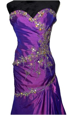 Aspeed Design L1041 Purple Beaded  Prom Pageant Gown Dress SZ XS NWT